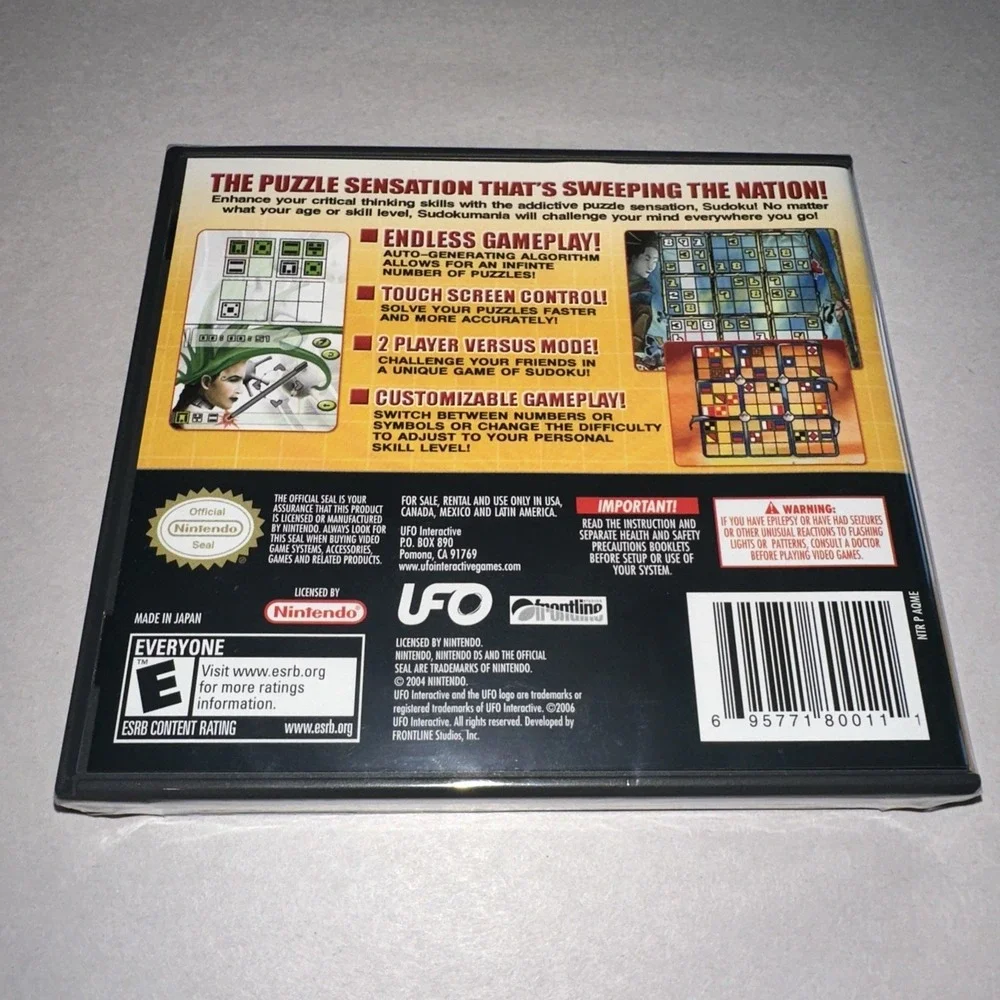Sudoku Mania (Nintendo DS, 2006) Brand New Factory Sealed